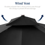 9x12ft 2-Tier Outdoor Solar LED Cantilever Patio Umbrella