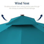 9x12ft 2-Tier Outdoor Solar LED Cantilever Patio Umbrella