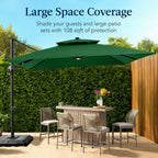 9x12ft 2-Tier Outdoor Solar LED Cantilever Patio Umbrella