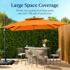 9x12ft 2-Tier Outdoor Solar LED Cantilever Patio Umbrella