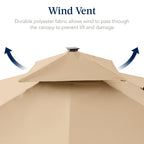 9x12ft 2-Tier Outdoor Solar LED Cantilever Patio Umbrella