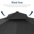 12x12ft 2-Tier Outdoor Solar LED Cantilever Patio Umbrella