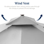 12x12ft 2-Tier Outdoor Solar LED Cantilever Patio Umbrella