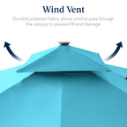 12x12ft 2-Tier Outdoor Solar LED Cantilever Patio Umbrella