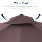 12x12ft 2-Tier Outdoor Solar LED Cantilever Patio Umbrella
