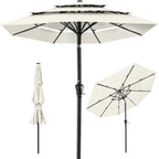 3-Tier Patio Umbrella w/ Tilt Adjustment, Crank - 10ft