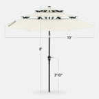 3-Tier Patio Umbrella w/ Tilt Adjustment, Crank - 10ft