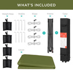 One-Person Setup Instant Pop Up Canopy w/ Case, 4 Weight Bags - 12x12ft