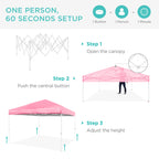 One-Person Setup Instant Pop Up Canopy w/ Case, 4 Weight Bags - 12x12ft