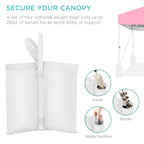 One-Person Setup Instant Pop Up Canopy w/ Case, 4 Weight Bags - 12x12ft