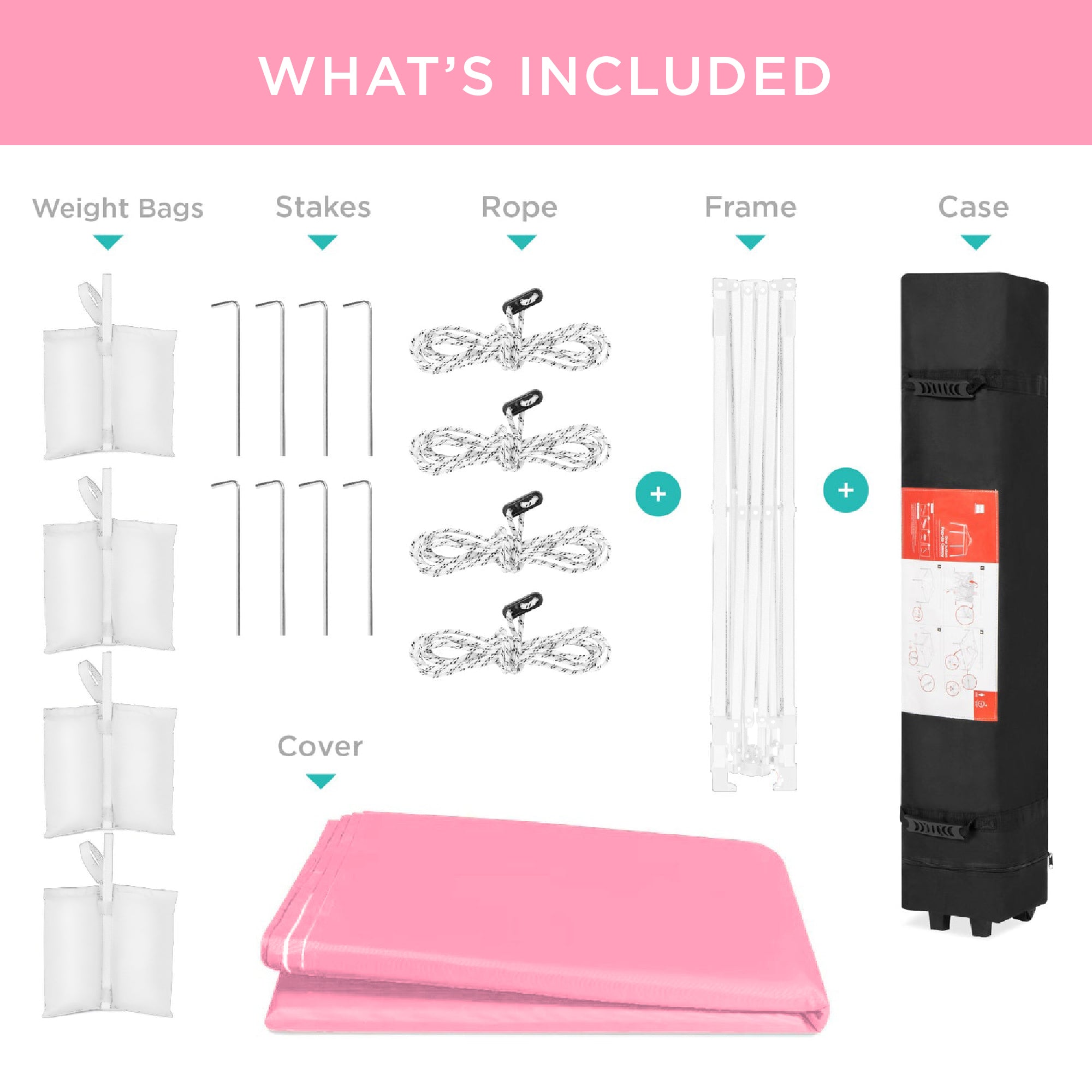 One-Person Setup Instant Pop Up Canopy w/ Case, 4 Weight Bags - 12x12ft