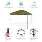 One-Person Setup Instant Pop Up Canopy w/ Case, 4 Weight Bags - 10x10ft