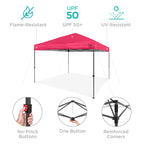 One-Person Setup Instant Pop Up Canopy w/ Case, 4 Weight Bags - 10x10ft