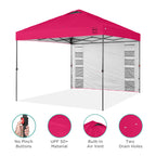 One-Person Setup Instant Pop Up Canopy w/ Side Wall, Carrying Case - 10x10ft
