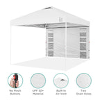 One-Person Setup Instant Pop Up Canopy w/ Side Wall, Carrying Case - 10x10ft