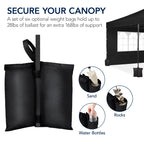 Pop Up Party Tent Canopy w/ 1-Button Easy Setup - 10x20ft