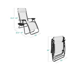 Set of 2 Adjustable Zero Gravity Patio Chair Recliners w/ Cup Holders