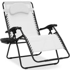 Oversized Reclining Zero Gravity Chair Lounger w/ Cup Holder, Pillow