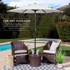 Outdoor Market Patio Umbrella w/ Push Button Tilt, Crank Lift - 7.5ft