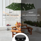 Outdoor Solar Patio Umbrella w/ Push Button Tilt, Crank Lift - 7.5ft