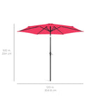Outdoor Steel Market Patio Umbrella Decoration w/ Tilt, Crank Lift - 10ft