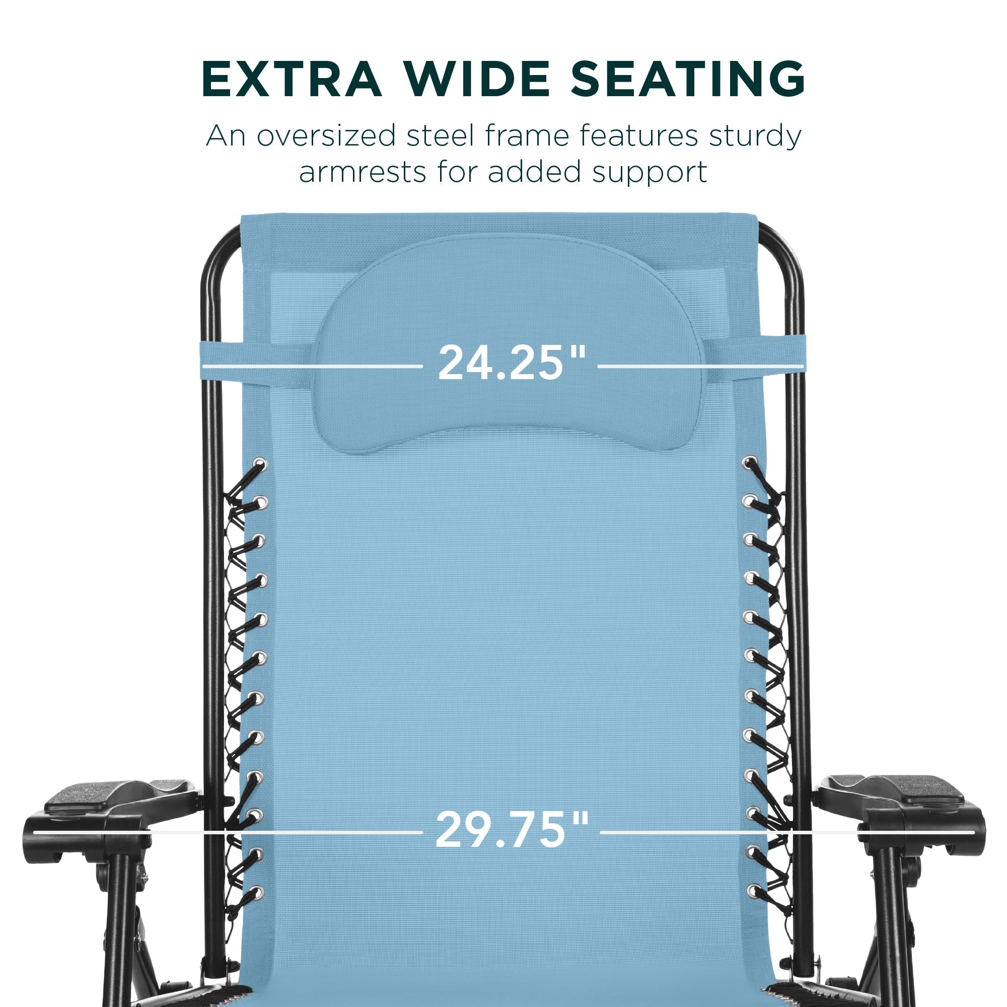 Oversized Reclining Zero Gravity Chair Lounger w/ Cup Holder, Pillow