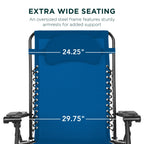Oversized Reclining Zero Gravity Chair Lounger w/ Cup Holder, Pillow