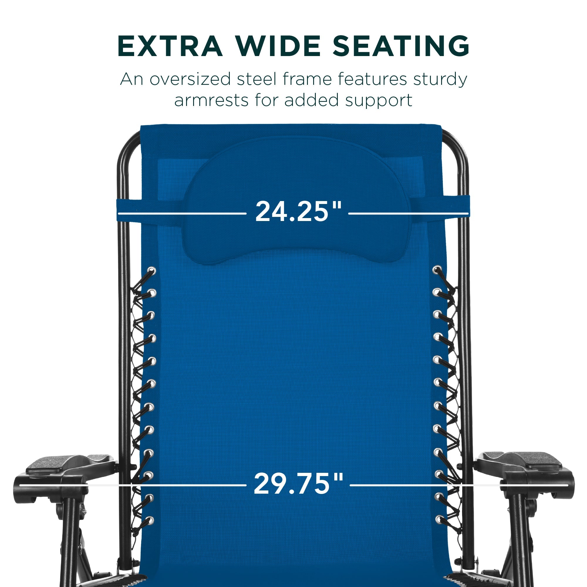 Oversized Reclining Zero Gravity Chair Lounger w/ Cup Holder, Pillow