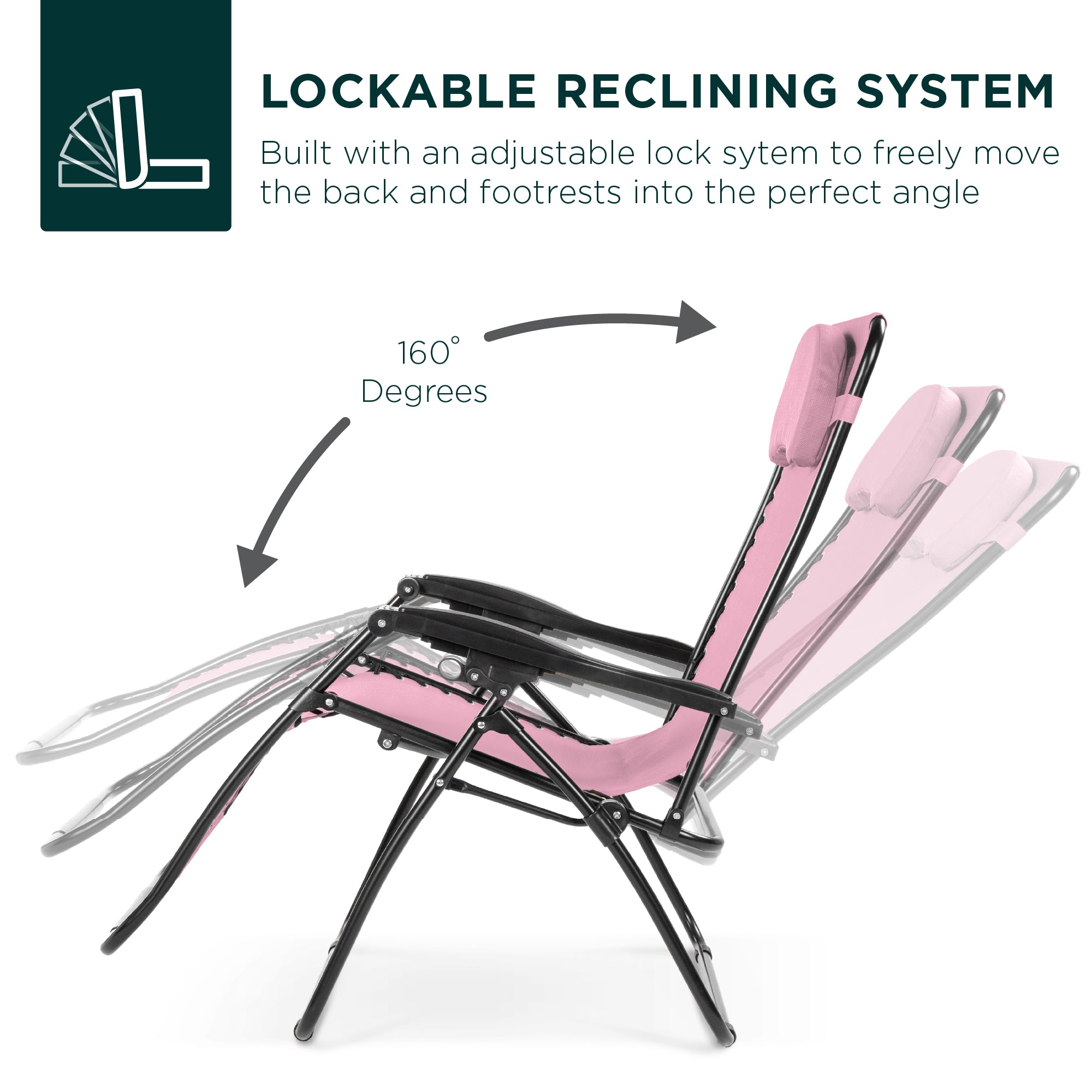 Oversized Reclining Zero Gravity Chair Lounger w/ Cup Holder, Pillow