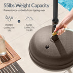 Plastic Patio Umbrella Base Pole Holder Accessory w/ Adjustable Knob