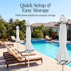 7.5ft Patio Market Umbrella,Wavy Trim, UV-Fade-Resistant, Crank & Tilt