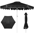 7.5ft Patio Market Umbrella,Wavy Trim, UV-Fade-Resistant, Crank & Tilt