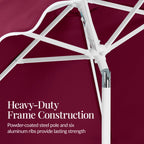 7.5ft Patio Market Umbrella,Wavy Trim, UV-Fade-Resistant, Crank & Tilt