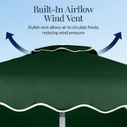 7.5ft Patio Market Umbrella,Wavy Trim, UV-Fade-Resistant, Crank & Tilt