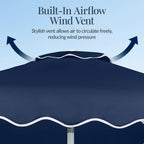 7.5ft Patio Market Umbrella,Wavy Trim, UV-Fade-Resistant, Crank & Tilt