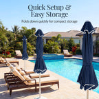 7.5ft Patio Market Umbrella,Wavy Trim, UV-Fade-Resistant, Crank & Tilt