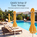 7.5ft Patio Market Umbrella,Wavy Trim, UV-Fade-Resistant, Crank & Tilt