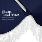9ft Boho Fringe Umbrella  Tilt, UPF50+, Steel Pole