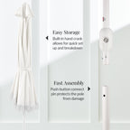 9ft Boho Fringe Umbrella  Tilt, UPF50+, Steel Pole