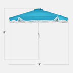 9ft Boho Fringe Umbrella  Tilt, UPF50+, Steel Pole
