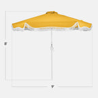 9ft Boho Fringe Umbrella  Tilt, UPF50+, Steel Pole